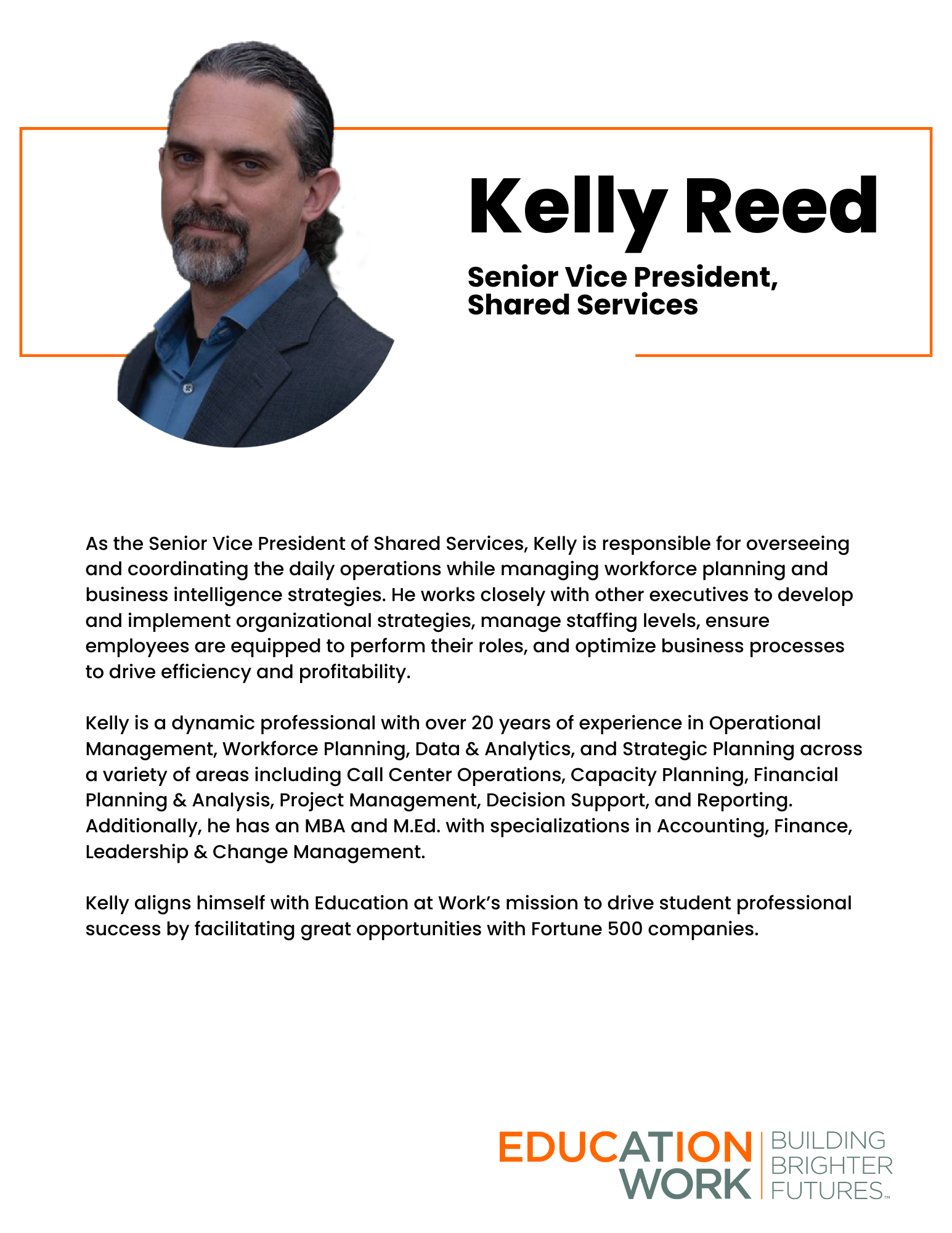 Kelly Reed, Senior Vice President of Shared Services